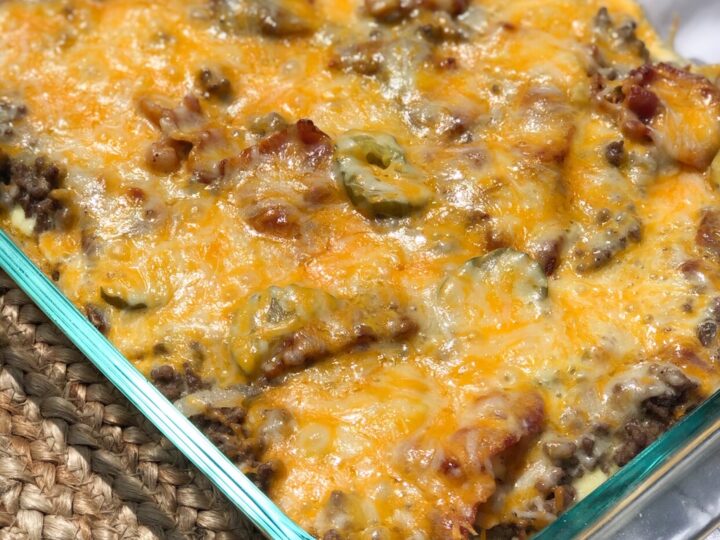 low carb bacon cheeseburger casserole