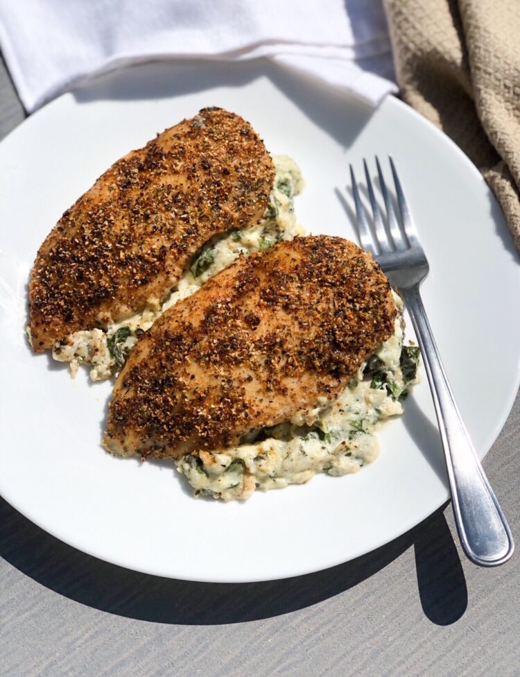 Cheesy Spinach Stuffed Chicken Breast Curbing Carbs