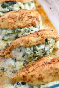 Easy Spinach Stuffed Chicken Breast - Curbing Carbs