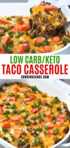 Cheesy Keto Taco Casserole - Curbing Carbs