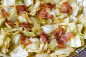 Easy Fried Cabbage with Bacon - Curbing Carbs