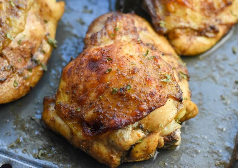 Best Oven Baked Chicken Thighs - Curbing Carbs