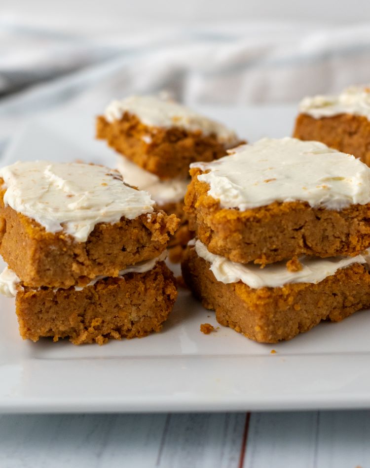keto pumpkin bars with cream cheese frosting