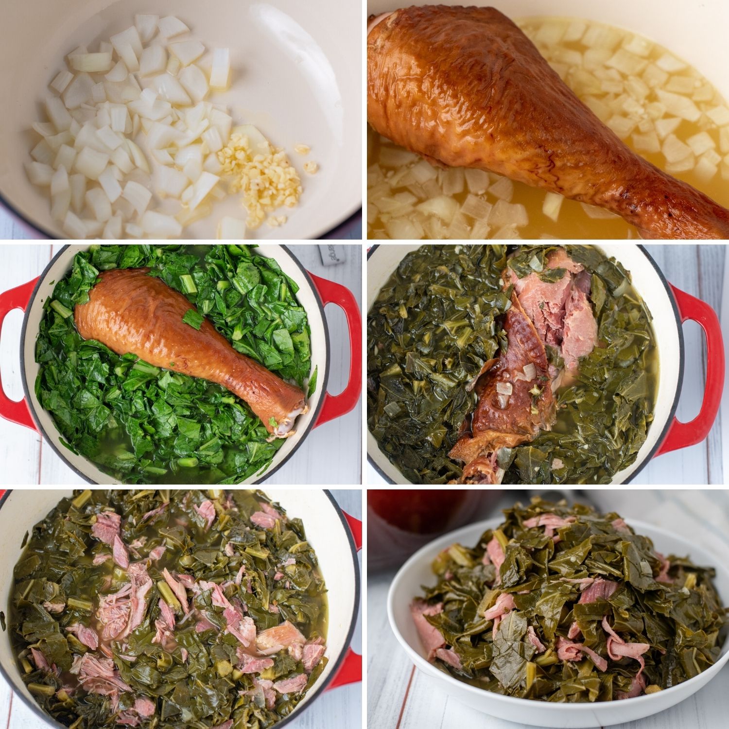 Collard greens step by step instructions