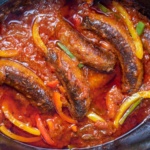 crockpot sausages and peppers