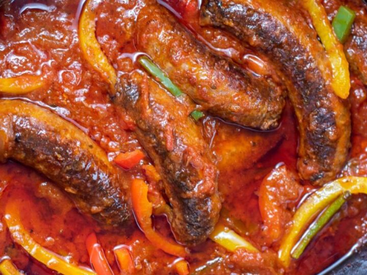 crockpot sausages and peppers