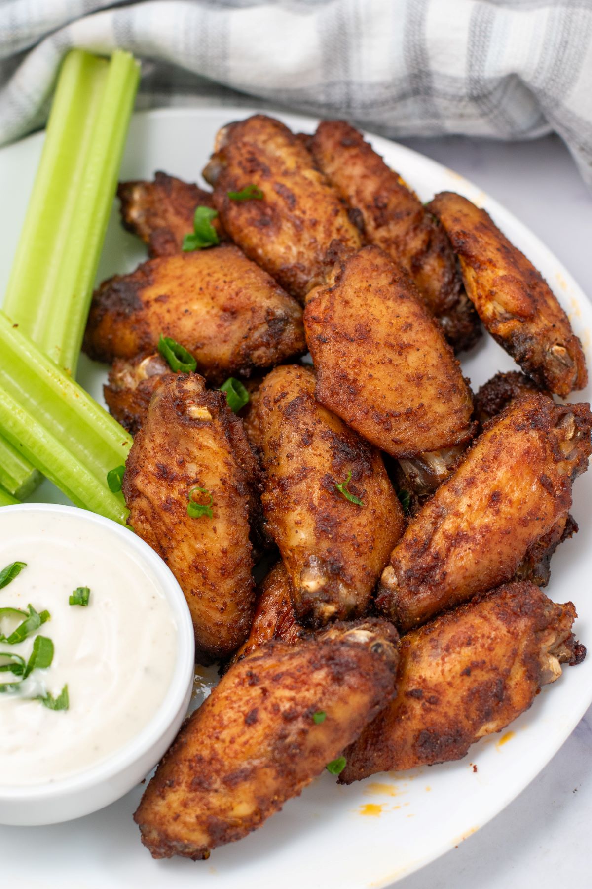 Crispy Dry Rub Chicken Wings - Curbing Carbs